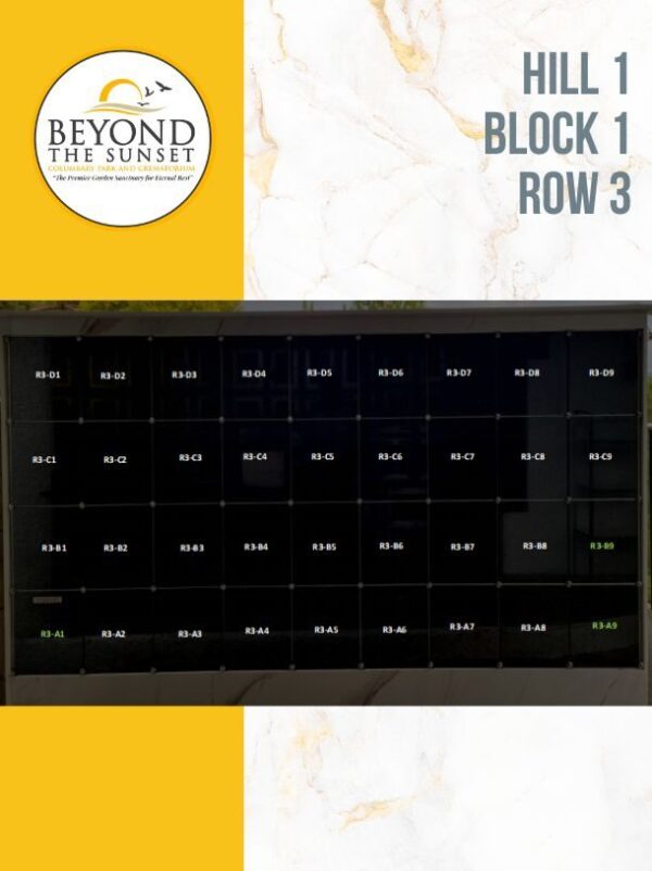 Hill 1 B1 - Row 3 LEVEL ABF REGULAR VAULTS (4 Urns Capacity)