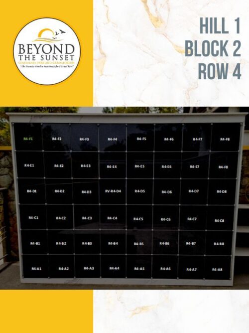 Hill 1 B2 - Row 4 LEVEL ABF REGULAR VAULTS (4 Urns Capacity)