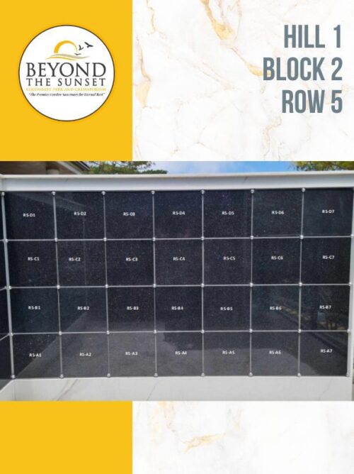 Hill 1 B2 - Row 5 LEVEL ABF REGULAR VAULTS (4 Urns Capacity)