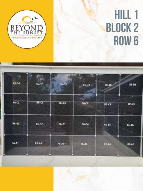 Hill 1 B2 - Row 6 LEVEL ABF REGULAR VAULTS (4 Urns Capacity)