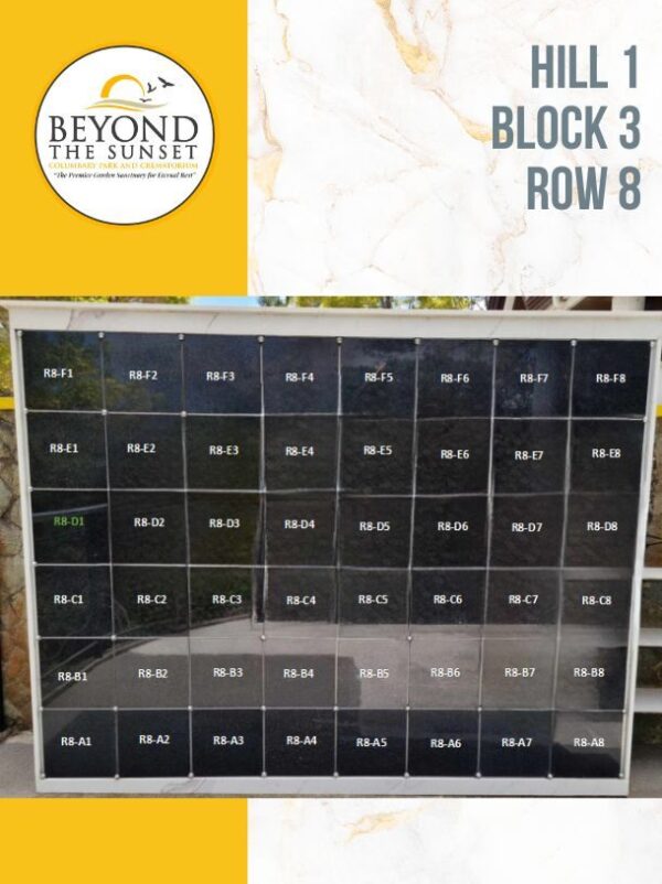 Hill 1 B3 - Row 8 LEVEL CDE REGULAR VAULTS (4 Urns Capacity)