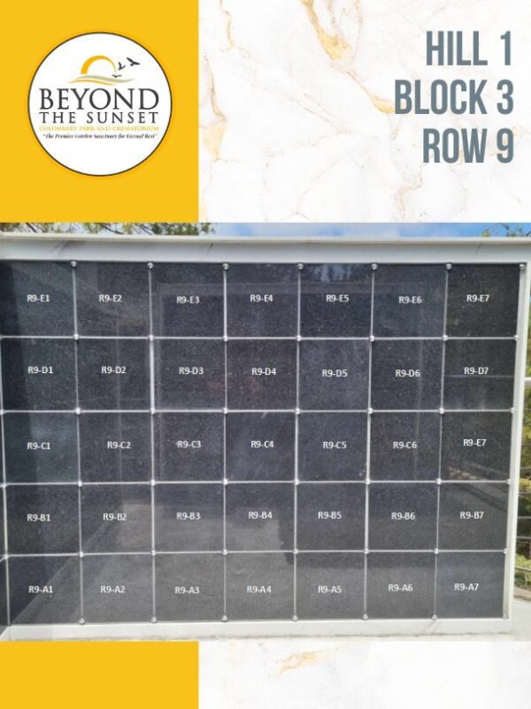 Hill 1 B3 - Row 9 LEVEL ABF REGULAR VAULTS (4 Urns Capacity)